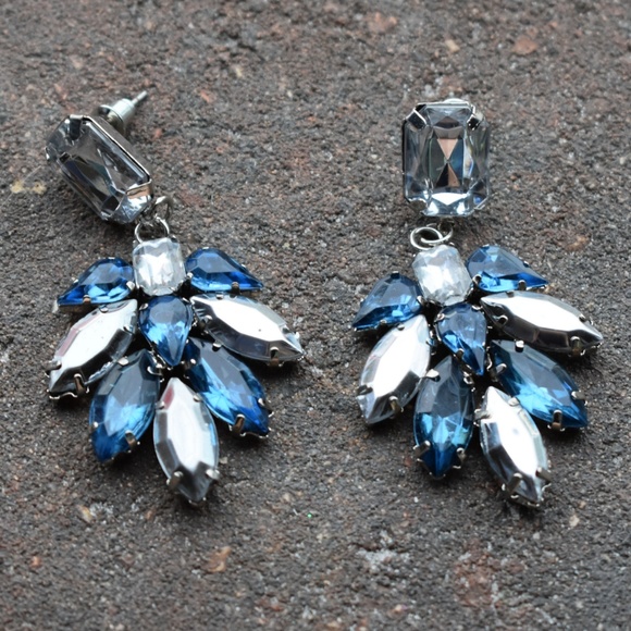 Gorgeous Blue Statement Earrings - Picture 3 of 5